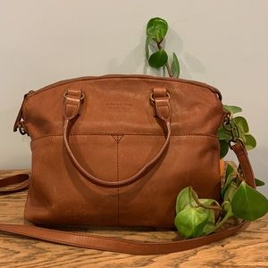 Carrie Leather Dome Satchel Brandy Smooth
